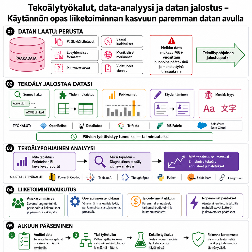 Tekoälytyökalut, data-analyysi ja datan jalostus