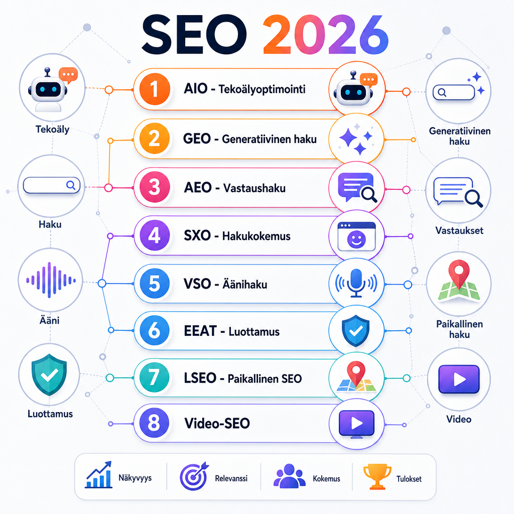 8 SEO-tasoa, jotka hallitsevat näkyvyyttä vuonna 2026
